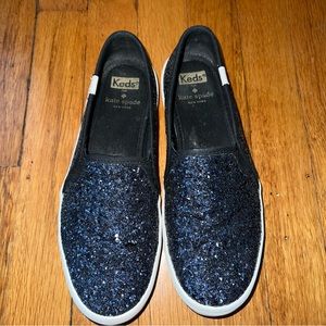 Keds x Kate Spade New York Slip-on sneakers Glitter Navy Excellent condition